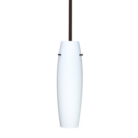Besa Lighting Suzi Stem Pendant, Opal Matte, Bronze Finish, 1x100W Incandescent 1TT-489707-BR
